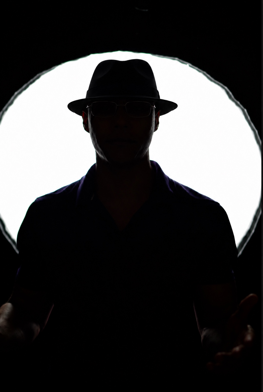 Anonymous biotech investor photographed as a silhouette